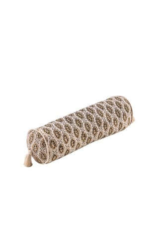Coussin traversin Togo - Beige et noir - 15 x 50 cm