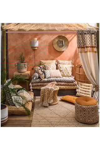 Coussin traversin Togo - Beige et noir - 15 x 50 cm