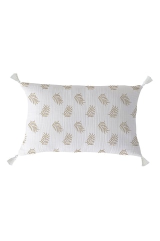 Coussin - Blanc et taupe - 30 x 50 cm