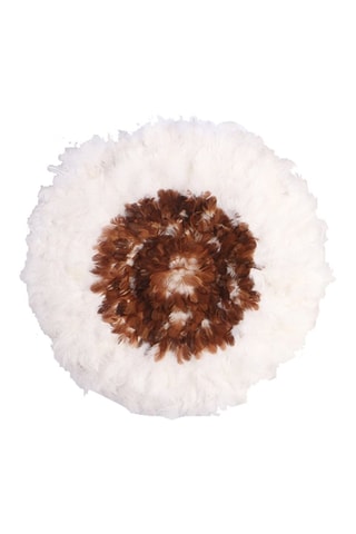 Décoration murale en bambou Juju Hat - Marron et blanc - 50 x 4,5 cm