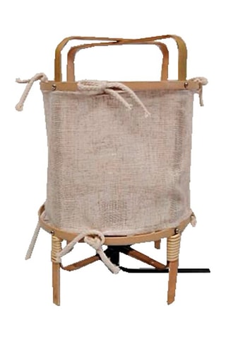 Lampe de table en bambou et lin Lombok - Naturel