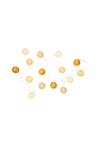Guirlande LED - 15 lampions - Doré et blanc