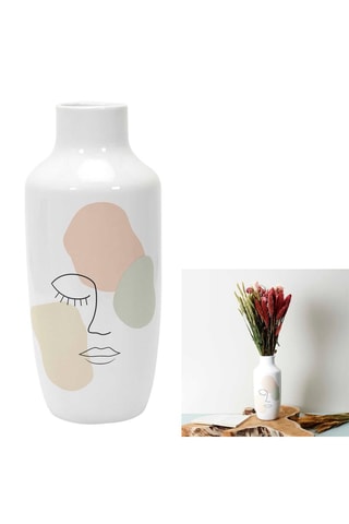 Vase en céramique Poésie - Blanc - 29 cm