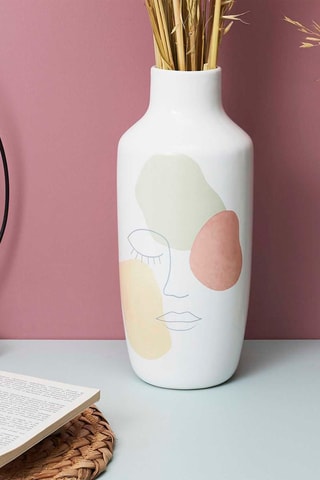 Vase en céramique Poésie - Blanc - 29 cm