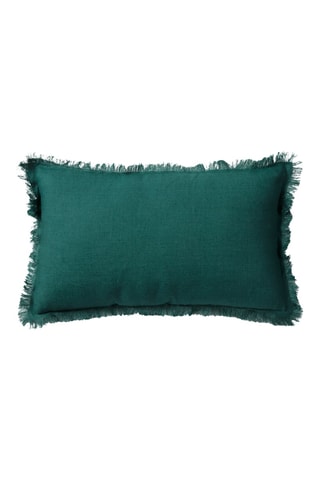 Coussin en lin - Vert émeraude - 30 x 50 cm