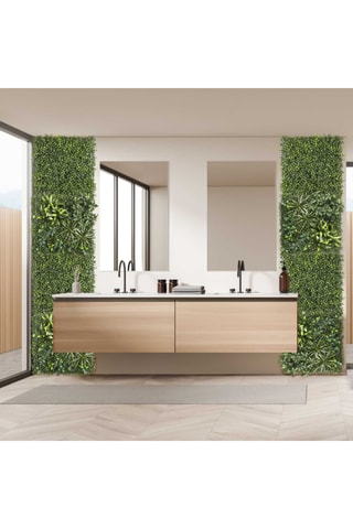 Mur végétal avec feuilles artificielles - 50 x 50 cm - Vert