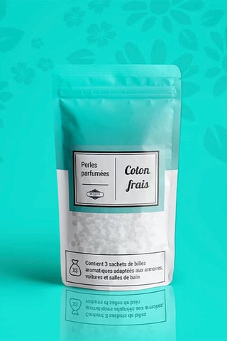 4 x Saquetas de pérolas perfumadas Coton frais - 3 x 10 g