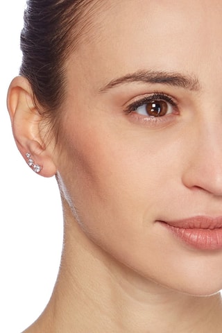 Boucles d'oreilles Trio de Pierre  Or blanc
