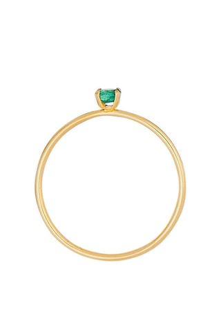 Bague Only One Or jaune et émeraude