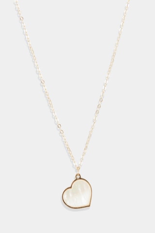 Collier Heart Or Jaune et nacre