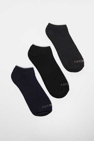 3 paires de chaussettes - Noir, bleu marine et gris