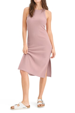 Robe midi en coton biologique - Rose