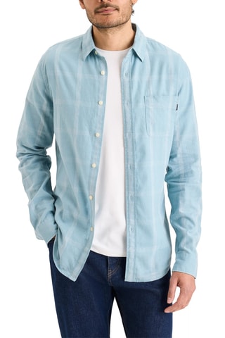Chemise slim en lin - Bleu clair