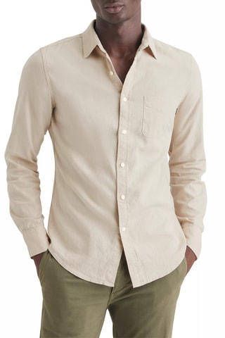 Chemise slim en lin - Beige