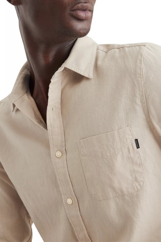 Chemise slim en lin - Beige