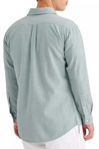 Chemise slim en lin - Bleu-gris