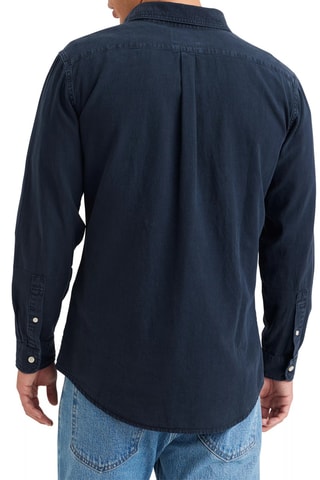 Chemise slim en lin - Bleu marine