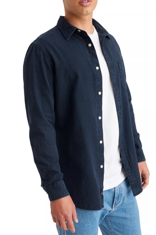 Chemise slim en lin - Bleu marine