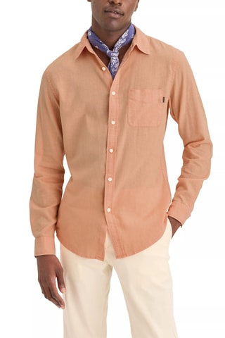 Chemise slim en lin - Orange