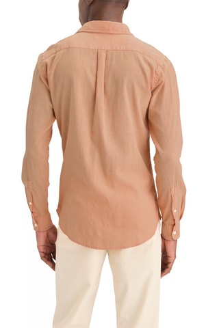 Chemise slim en lin - Orange