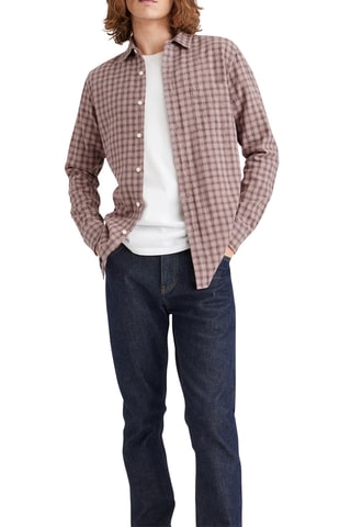 Chemise slim en lin - Vieux rose