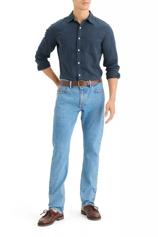 Chemise slim en lin - Bleu marine