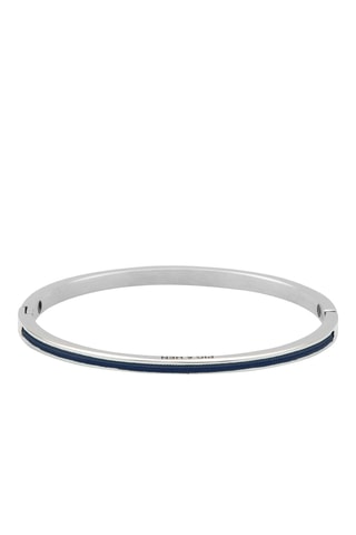 Pulseira rígida Maya Lou - Prateado e azul-marinho