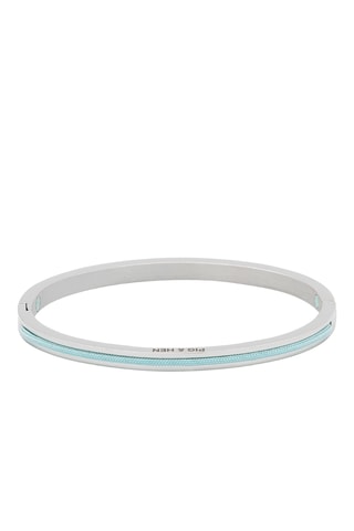 Pulseira rígida Maya Lou - Prateado e azul-celeste