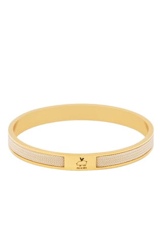 Pulseira rígida Rosa - Dourado