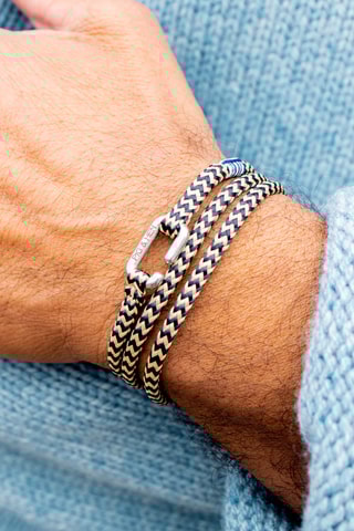 Pulseira Savage Sam - Azul-marinho e bege