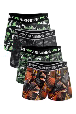 4 boxers - Noir, orange et vert