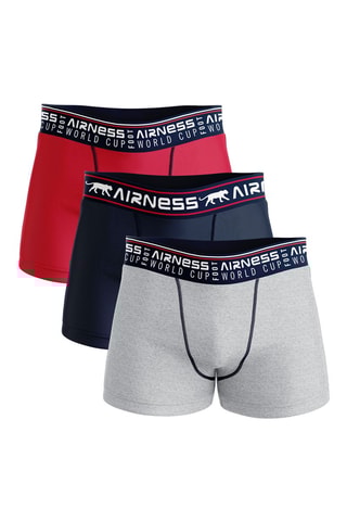 3 boxers World cup 2022 - Gris, bleu marine et rouge
