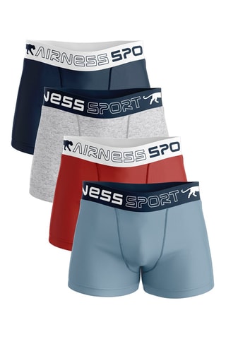 4 boxers Frenchi - Rouge, noir et bleu