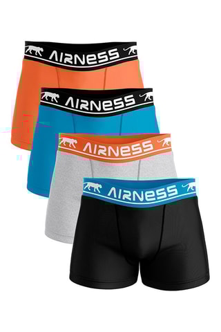 4 boxers - Orange, ciel et gris clair