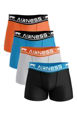  4 boxers Sport - Bleu, orange et gris chiné 