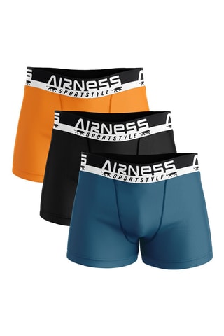 3 boxers - Noir, bleu et orange