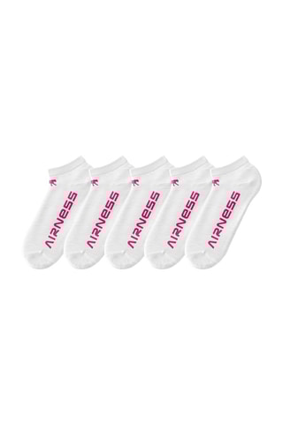 5 paires de tiges courtes  -  Blanc et fuchsia