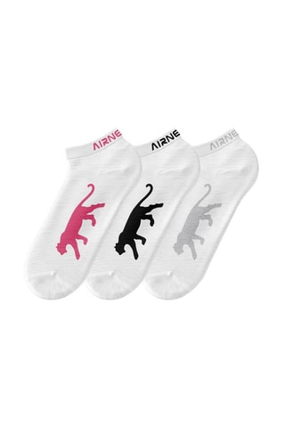 3 paires de socquettes Foot Panthere - Blanc