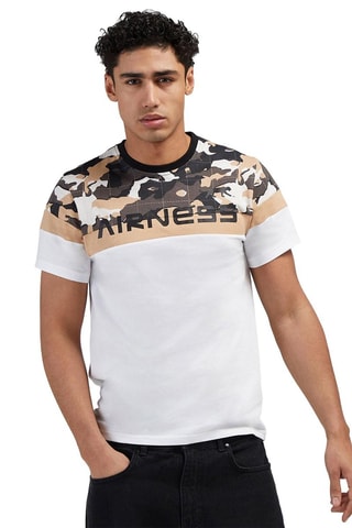  T-shirt Section - Blanc et beige 