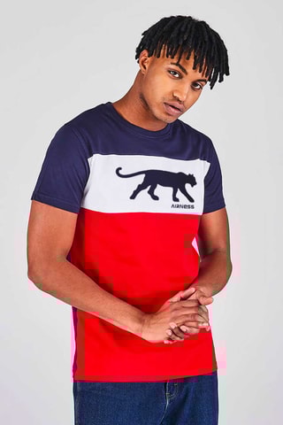 T-shirt Bren - Bleu et rouge
