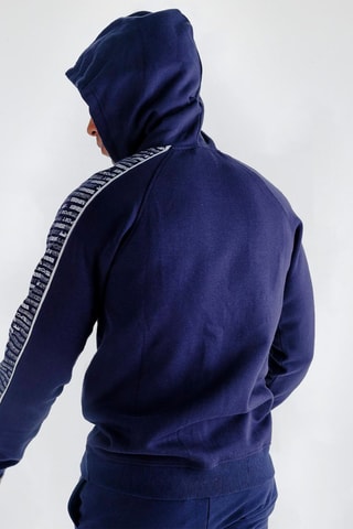 Sweat à capuche en coton biologique Shay - Bleu marine et blanc