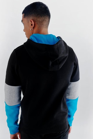 Sweat à capuche en coton biologique Henry - Noir et turquoise