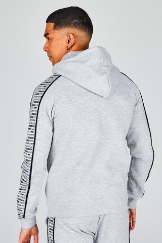 Sweat à capuche en coton biologique Shay - Gris chiné et noir
