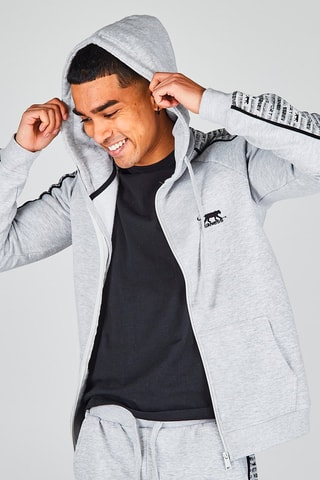 Sweat à capuche en coton biologique Shay - Gris chiné et noir