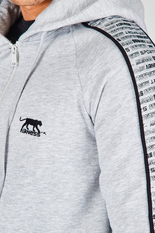 Sweat à capuche en coton biologique Shay - Gris chiné et noir