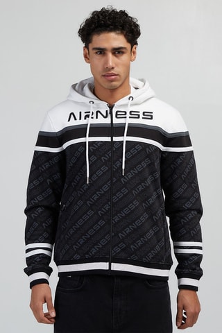 Sweat à capuche Urgent - Noir et blanc