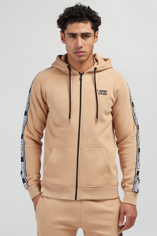 Sweat à capuche Nerve - Beige et noir