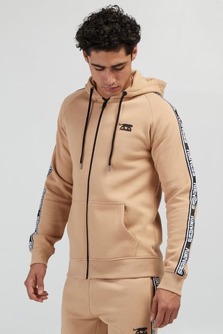 Sweat à capuche Nerve - Beige et noir