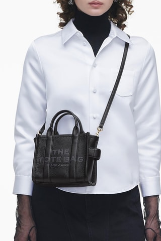 Sac à main en cuir The Crossbody Tote - Noir