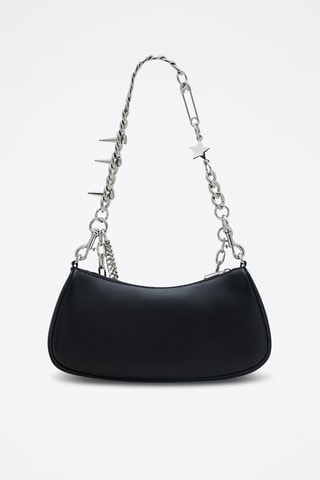 Sac porté épaule en cuir - Noir